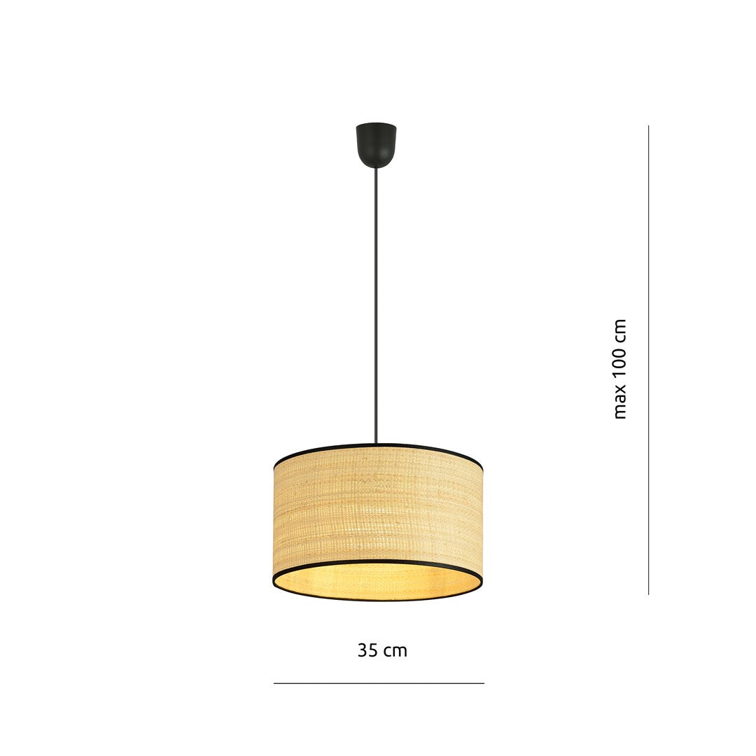 ASTON 1 Rattan – Boho Pendellampe | Emibig