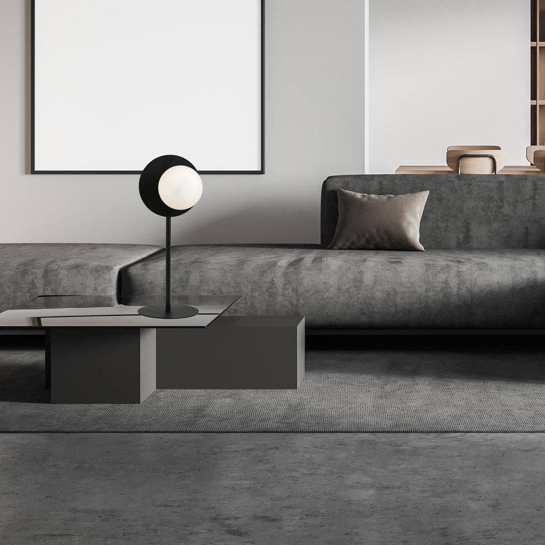 OSLO LN Sort/Opal Bordlampe | Emibig