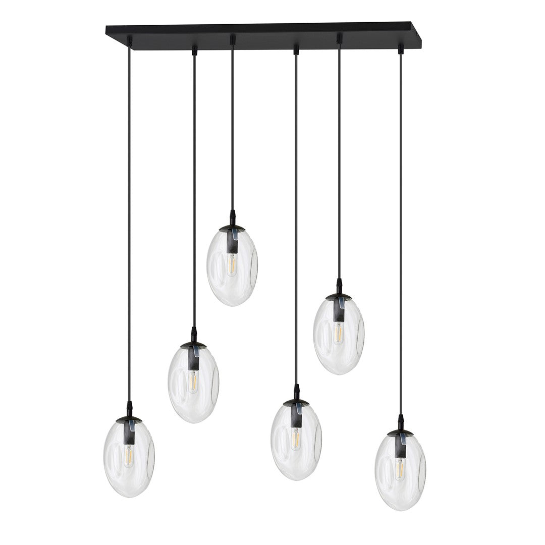 ASTRAL 6 Pendellampe – Sort & Transparent Glas | Emibig