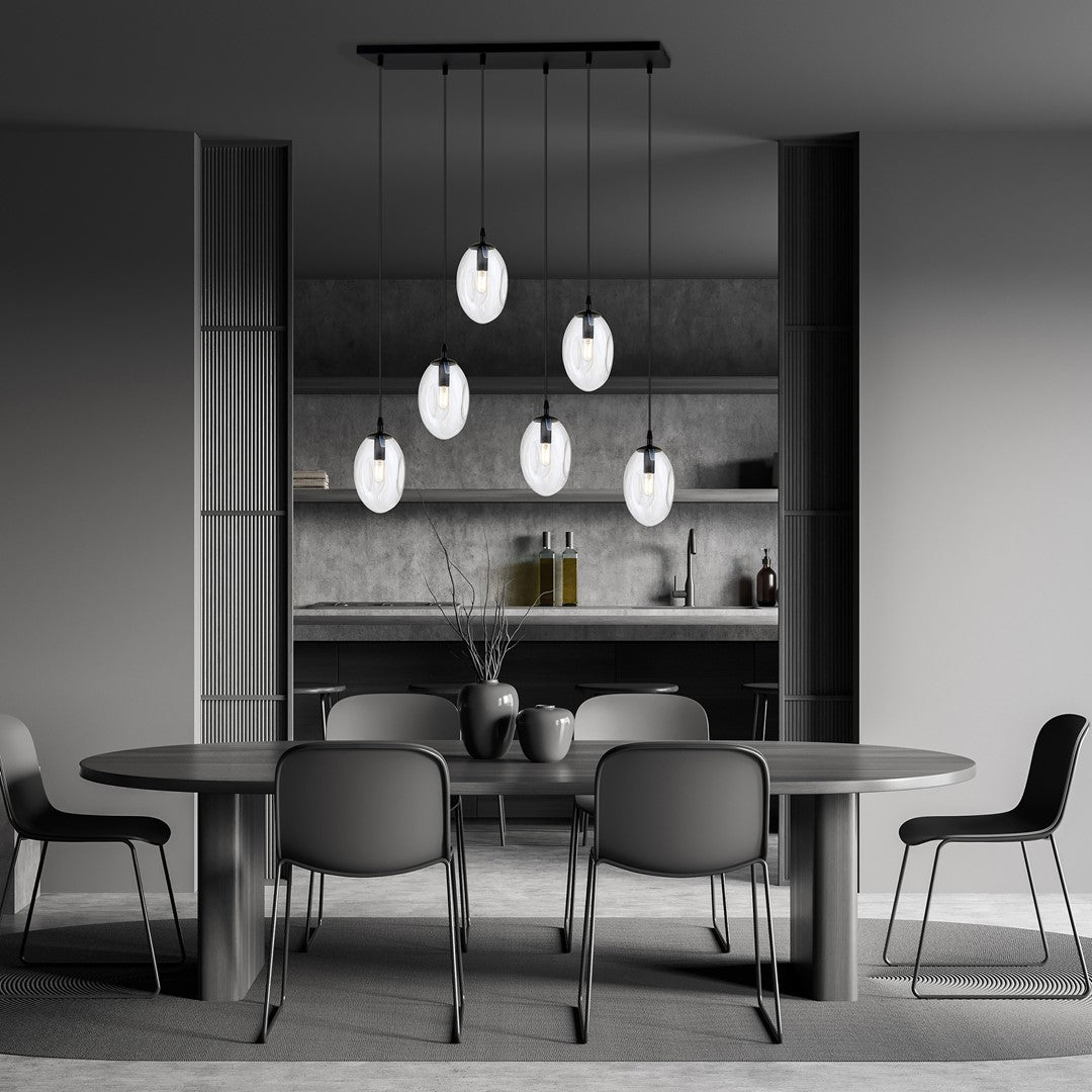 ASTRAL 6 Pendellampe – Sort & Transparent Glas | Emibig