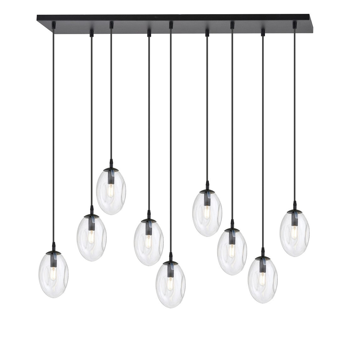 ASTRAL 9 Pendellampe – Sort & Transparent Glas | Emibig