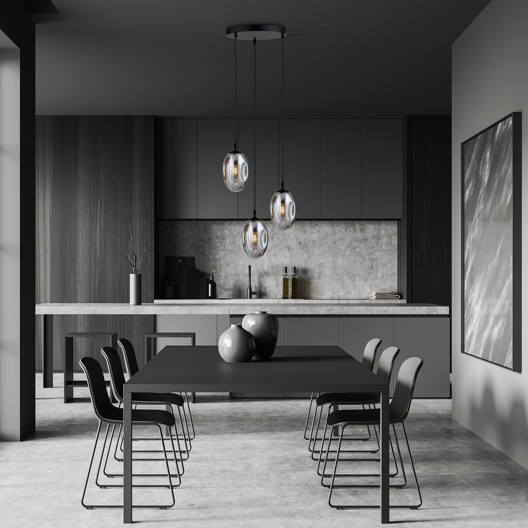 ASTRAL 3 Pendellampe - Sort & Grafitfarvet Glas | Emibig