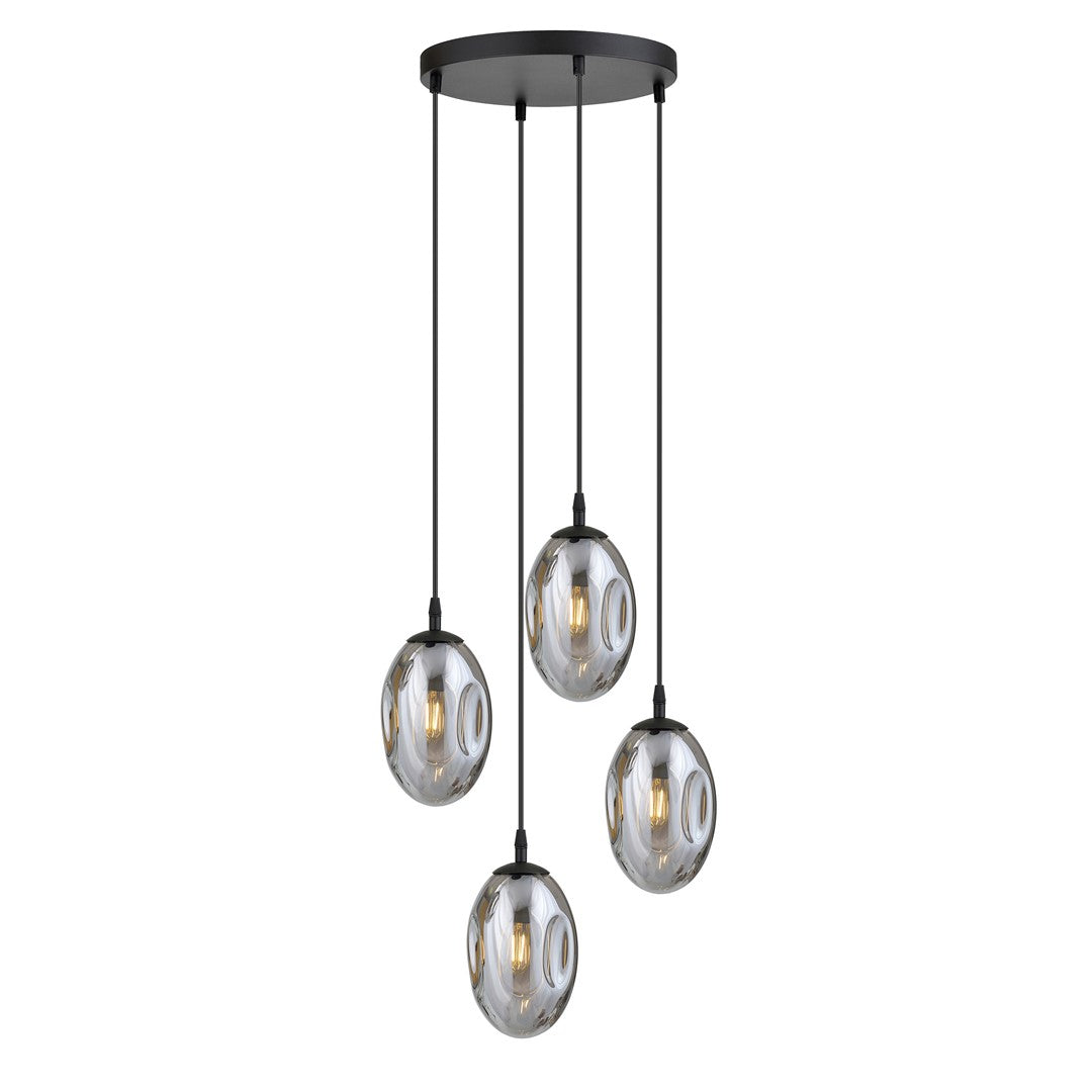 ASTRAL 4 Pendellampe - Sort & Grafitfarvet Glas | Emibig