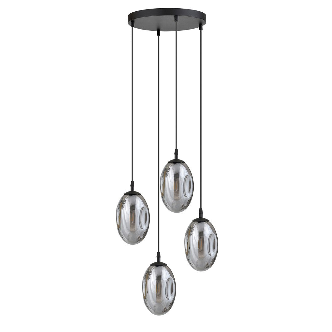 ASTRAL 4 Pendellampe - Sort & Grafitfarvet Glas | Emibig