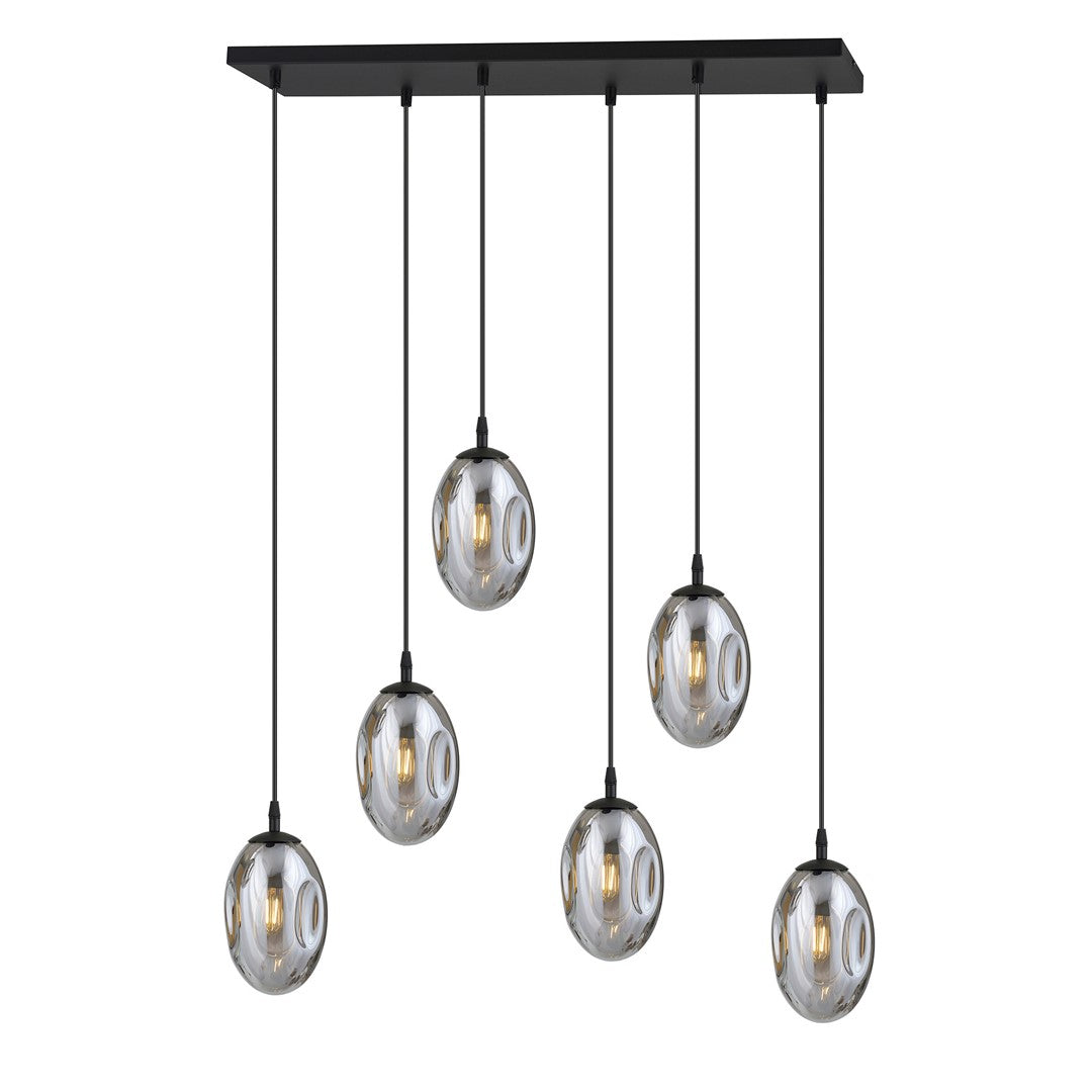 ASTRAL 6 Pendellampe – Sort & Grafitfarvet Glas | Emibig