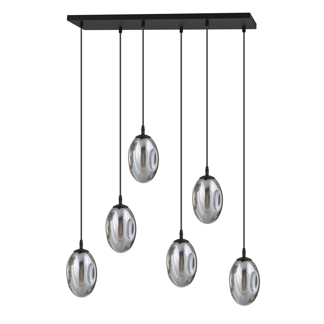 ASTRAL 6 Pendellampe – Sort & Grafitfarvet Glas | Emibig