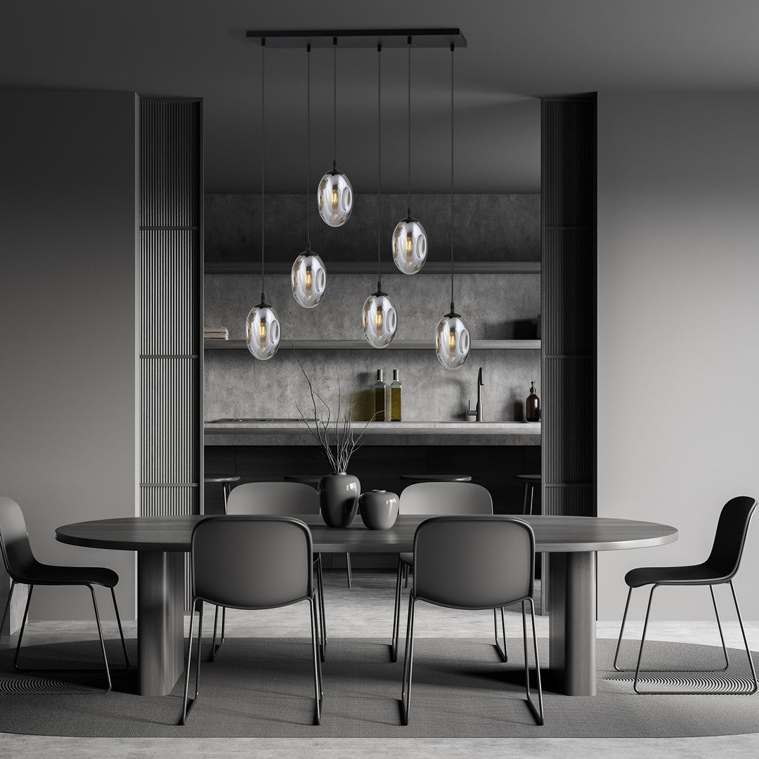 ASTRAL 6 Pendellampe – Sort & Grafitfarvet Glas | Emibig