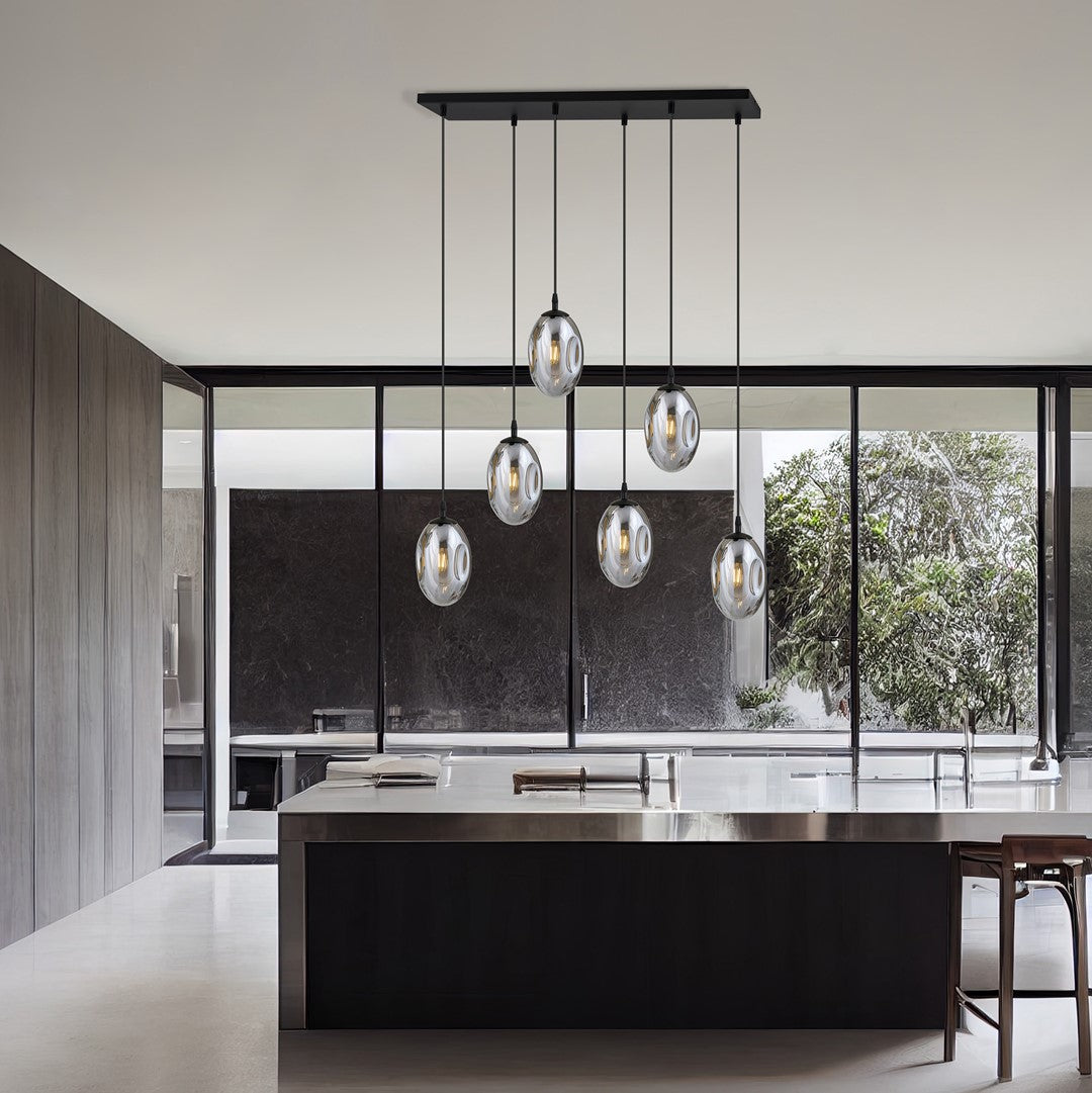 ASTRAL 6 Pendellampe – Sort & Grafitfarvet Glas | Emibig
