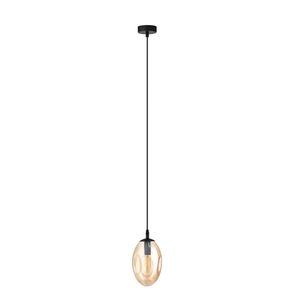 ASTRAL 1 Pendellampe – Sort & Ravfarvet Glas | Emibig