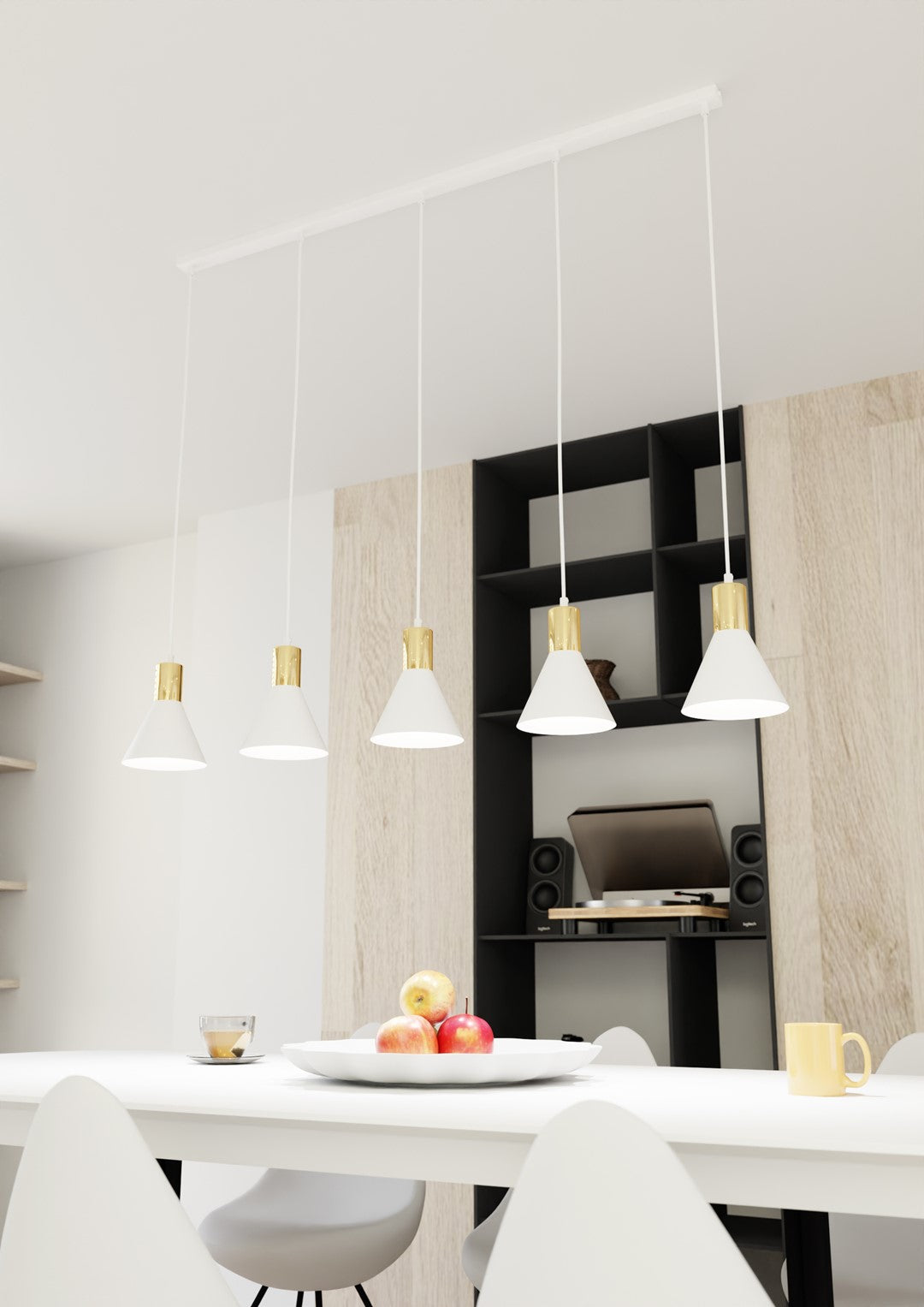 ROSA 5 Pendellampe - Hvid | Emibig