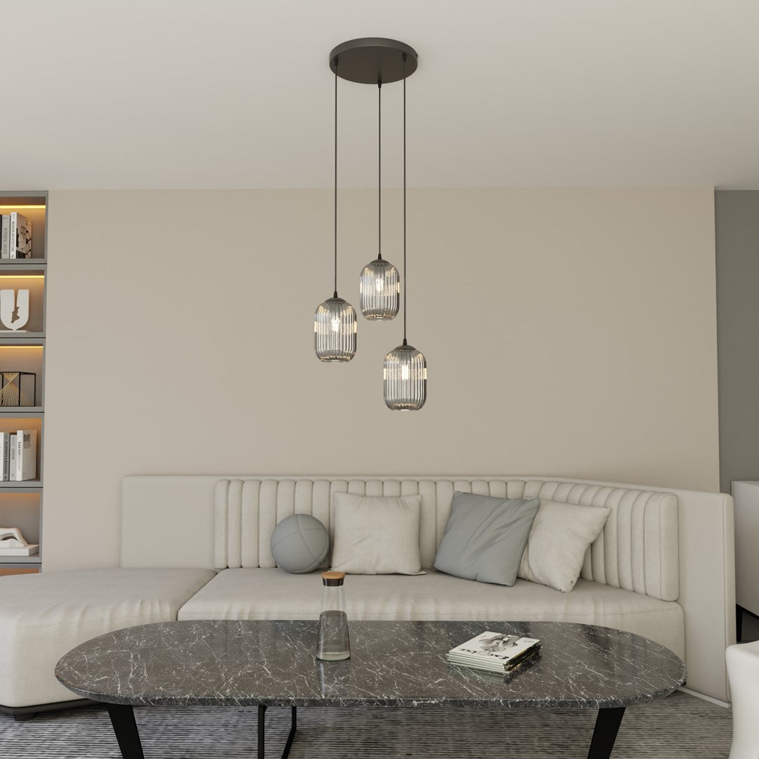 VERDI 3PREM Sort/Grafit pendellampe | Emibig