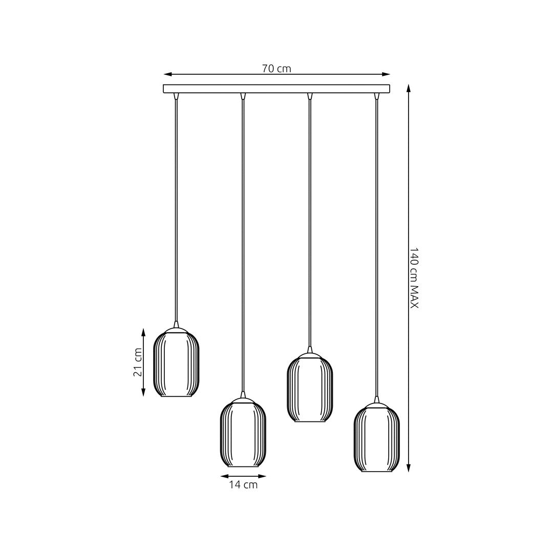 VERDI 4 Sort/Grafit pendellampe | Emibig