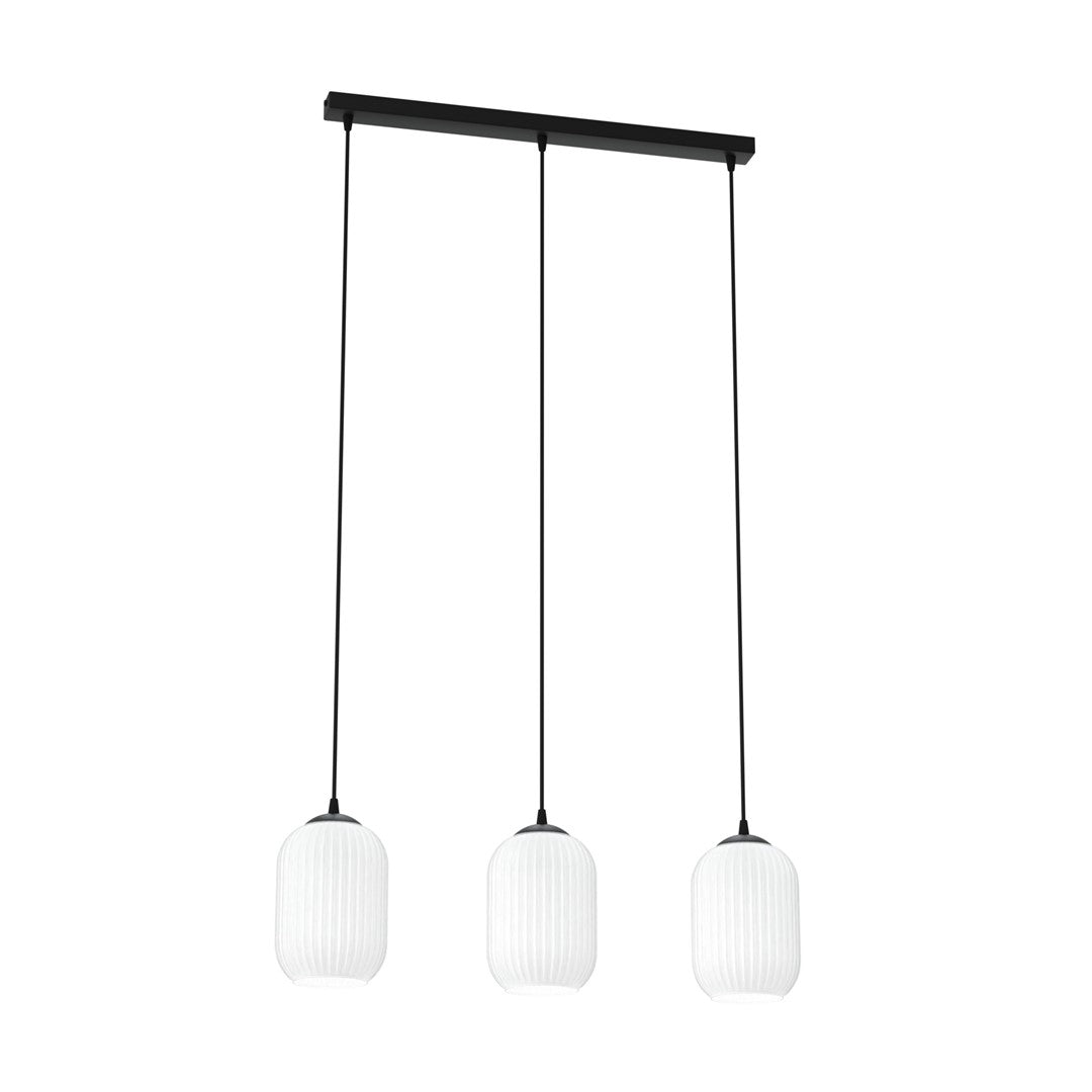 VERDI 3 Sort/Opal pendellampe | Emibig