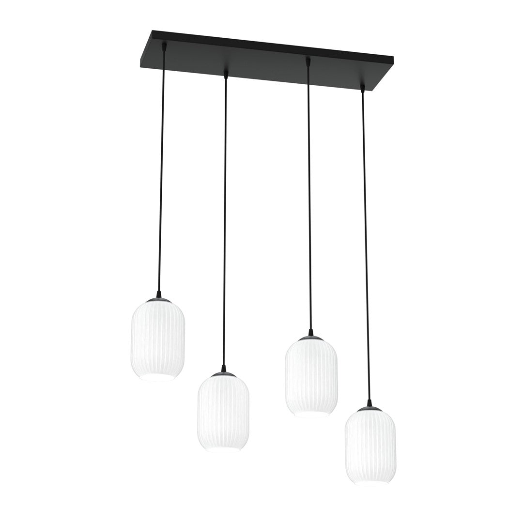 VERDI 4 Sort/Opal pendellampe | Emibig