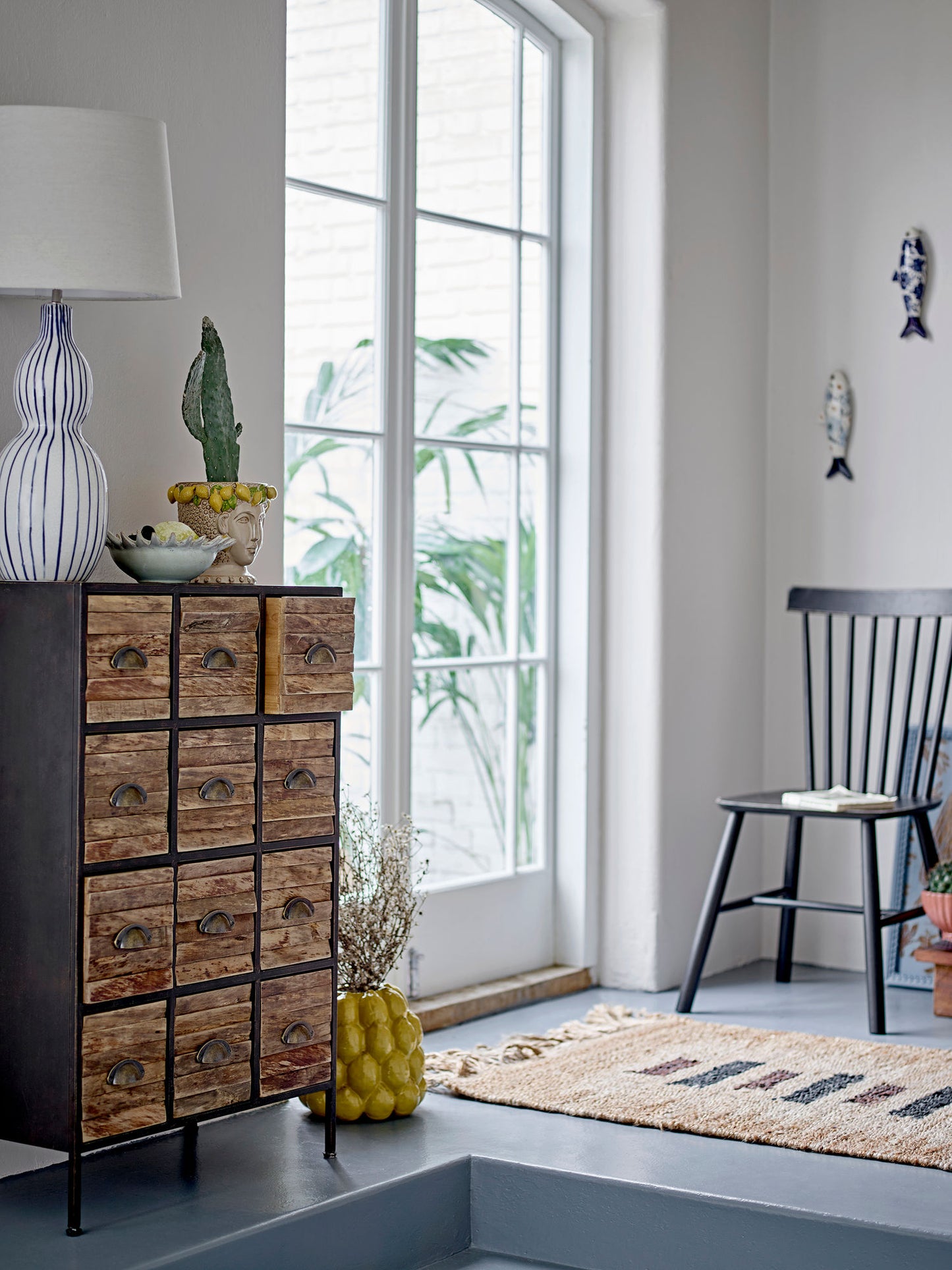 Creative Collection Matteo Kommode – Sort Kommode i Metal med 12 Skuffer