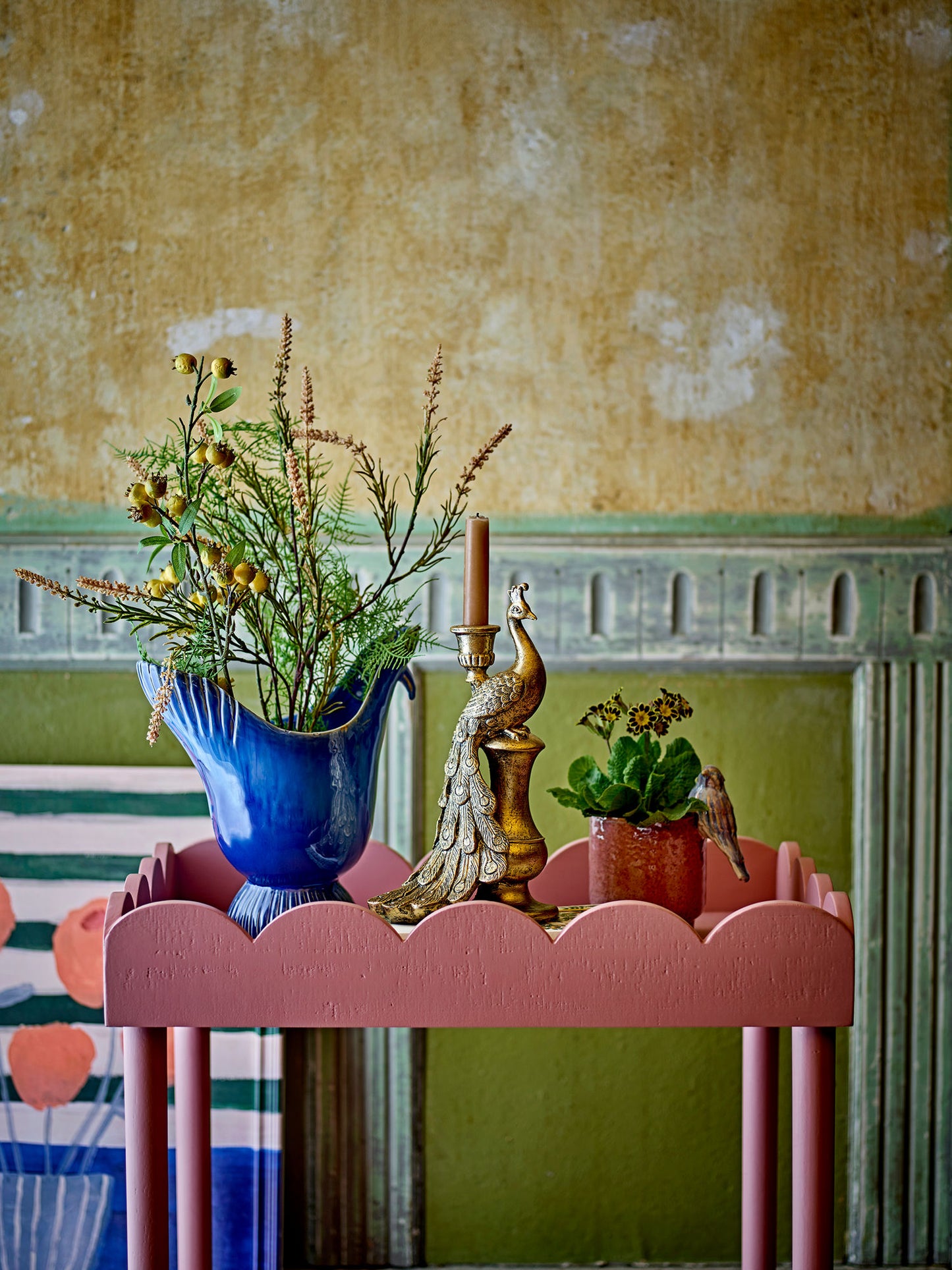 Isola Sidebord i Rosa Firwood – Creative Collection Sofabord med Hylde (L60 x H68 x W40 cm)