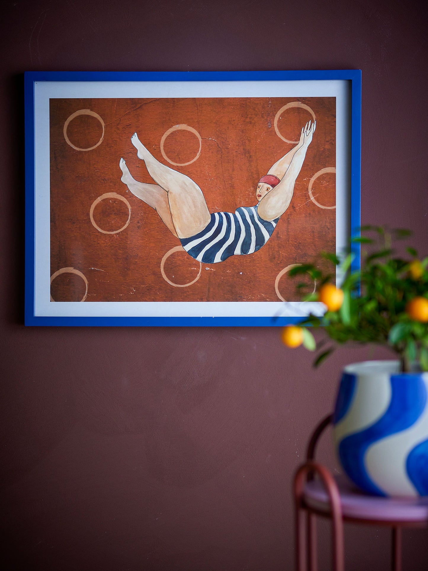Svela illustration 47x62 cm med ramme – multifarvet kunsttryk fra Bloomingville