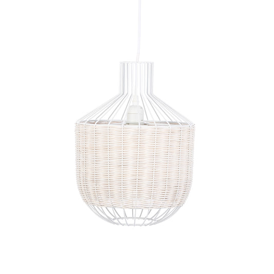 Zoey Loftlampe i Hvidt Metal og Bambus | KidsDepot