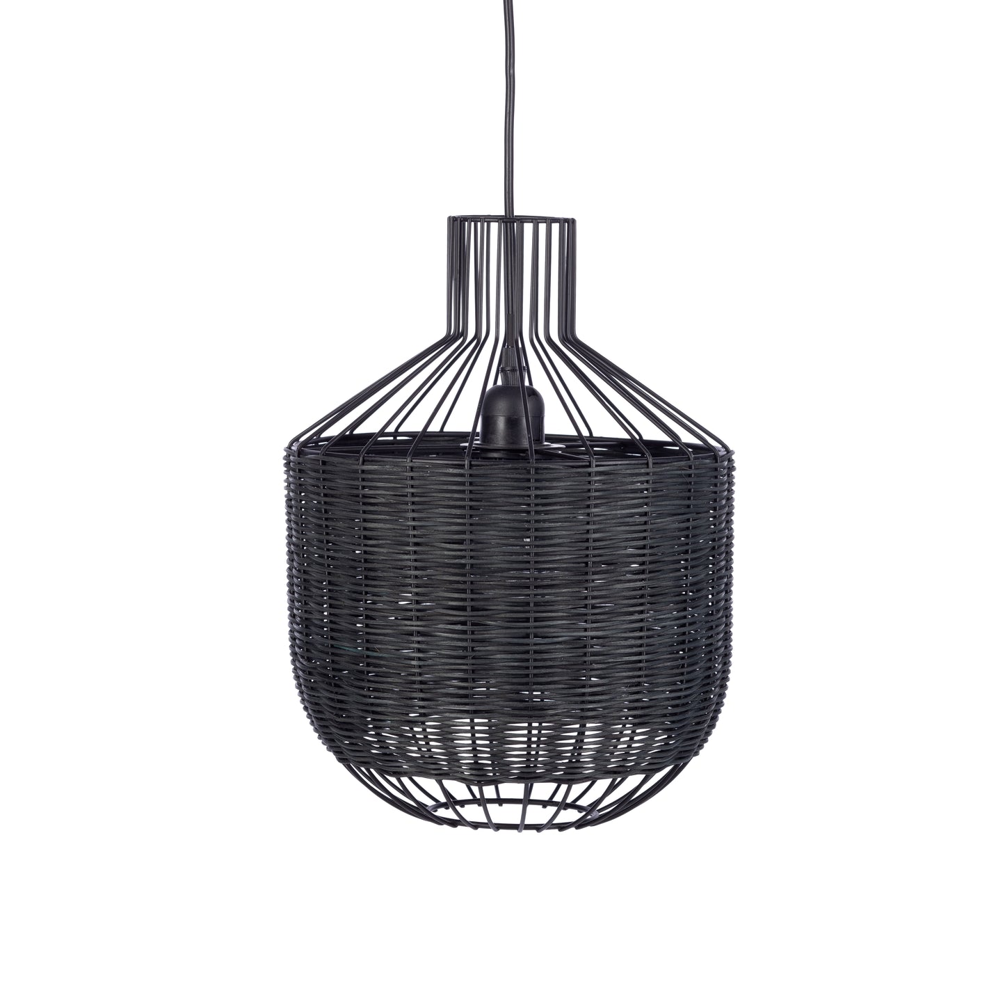 Zoey Loftlampe i Sort Metal og Bambus | KidsDepot