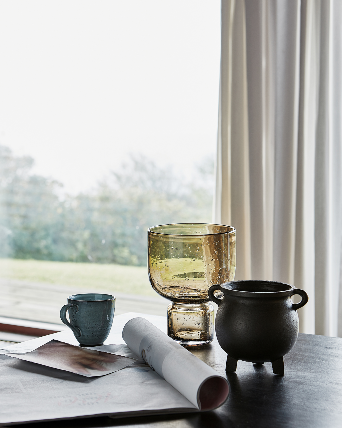 House Doctor Farida glasvase H22cm, Brun