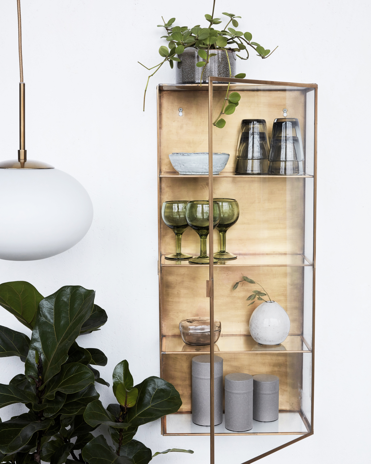House Doctor Vitrineskab, Glass, Messing 80cm