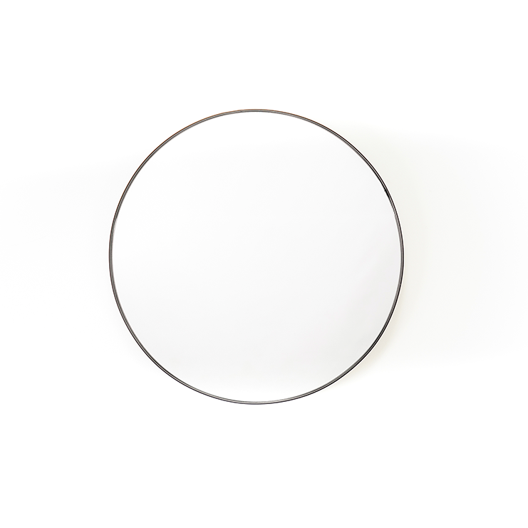 Housevitamin Rundt spejl - Metal - Sort - 80x3x80cm