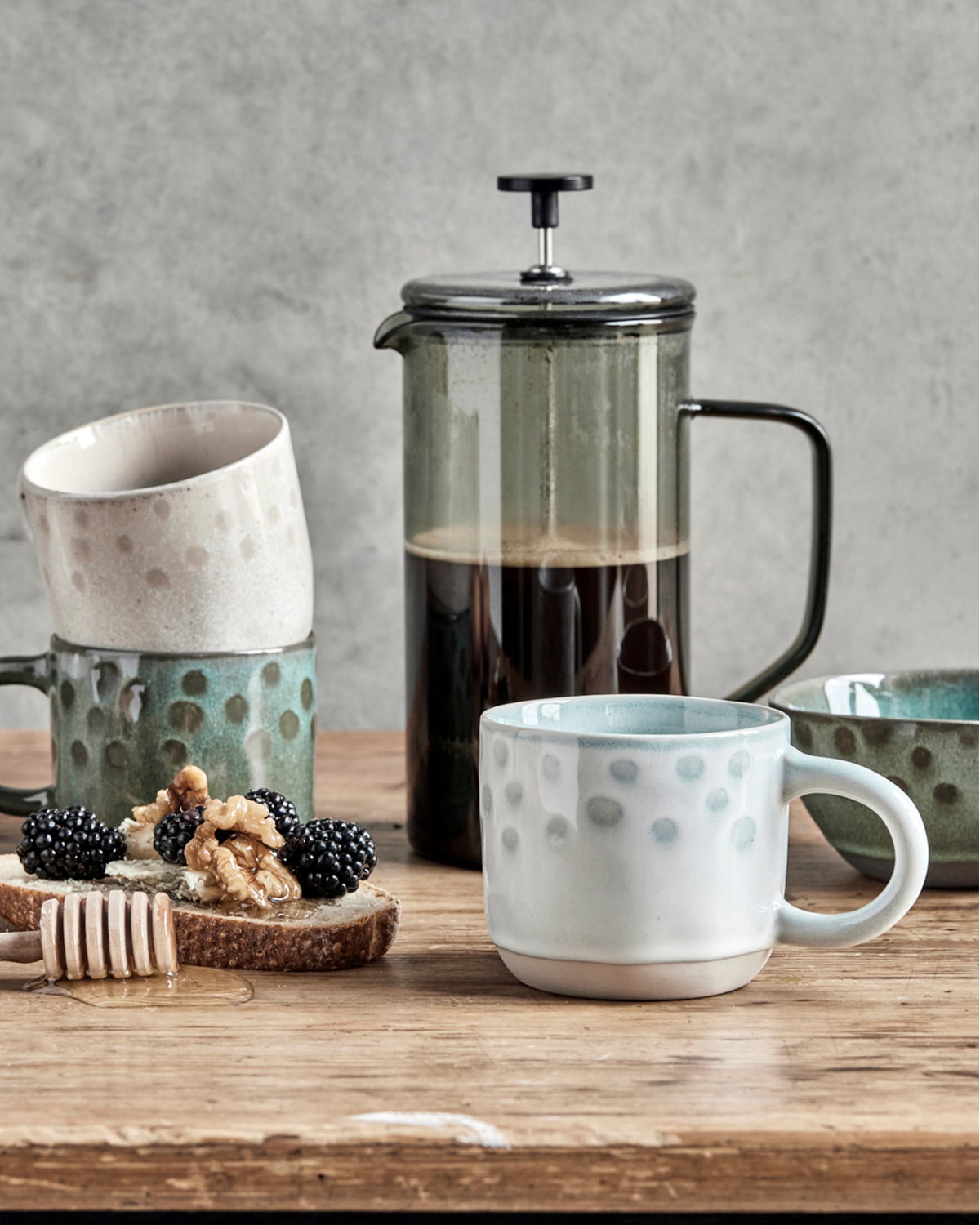 House Doctor Like Krussæt 3stk., Beige,Grøn, og Blå