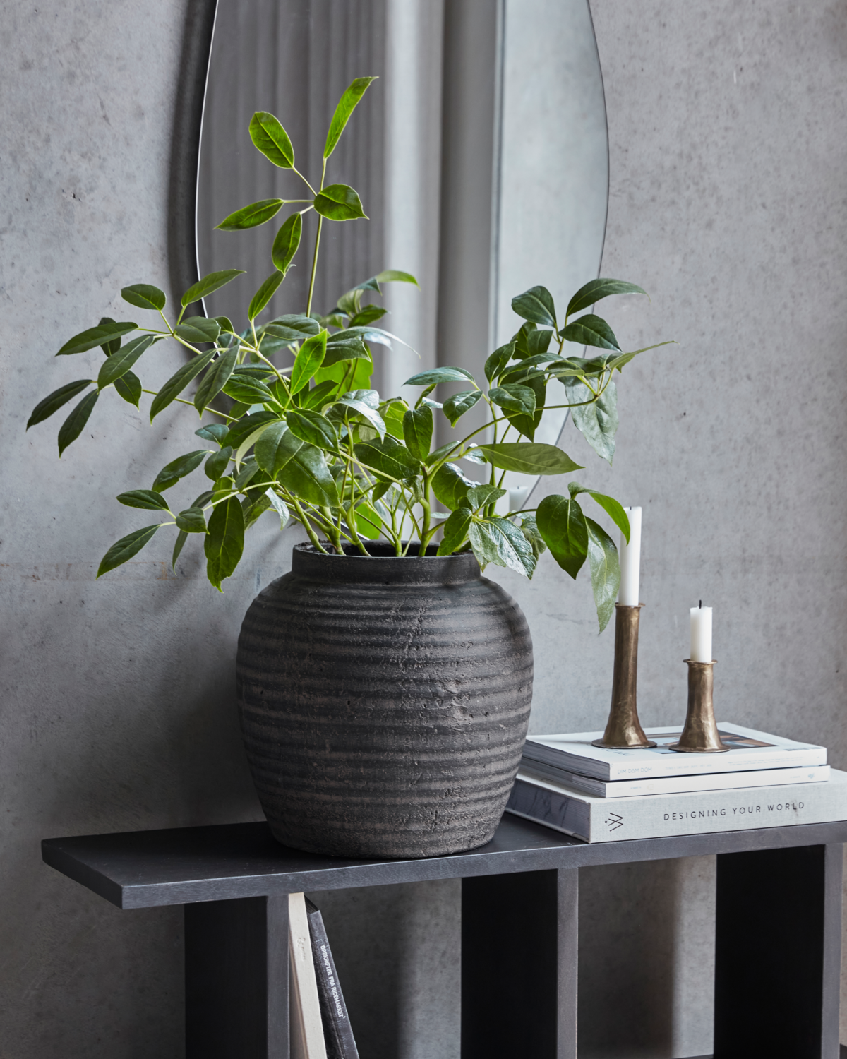 House Doctor Hafa Urtepotte, H31,5cm, Grå;Brun