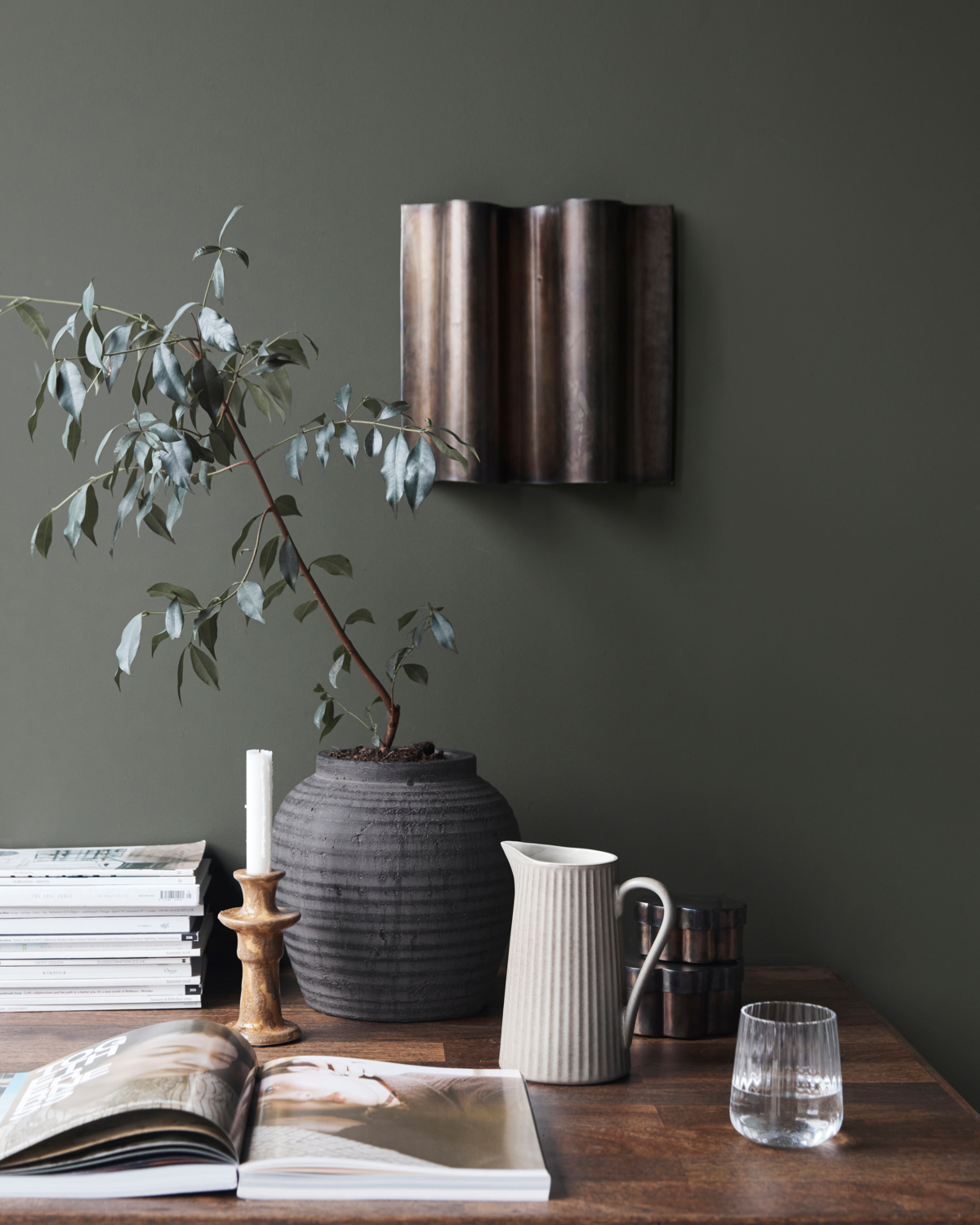 House Doctor Hafa Urtepotte, H26cm, Grå;Brun