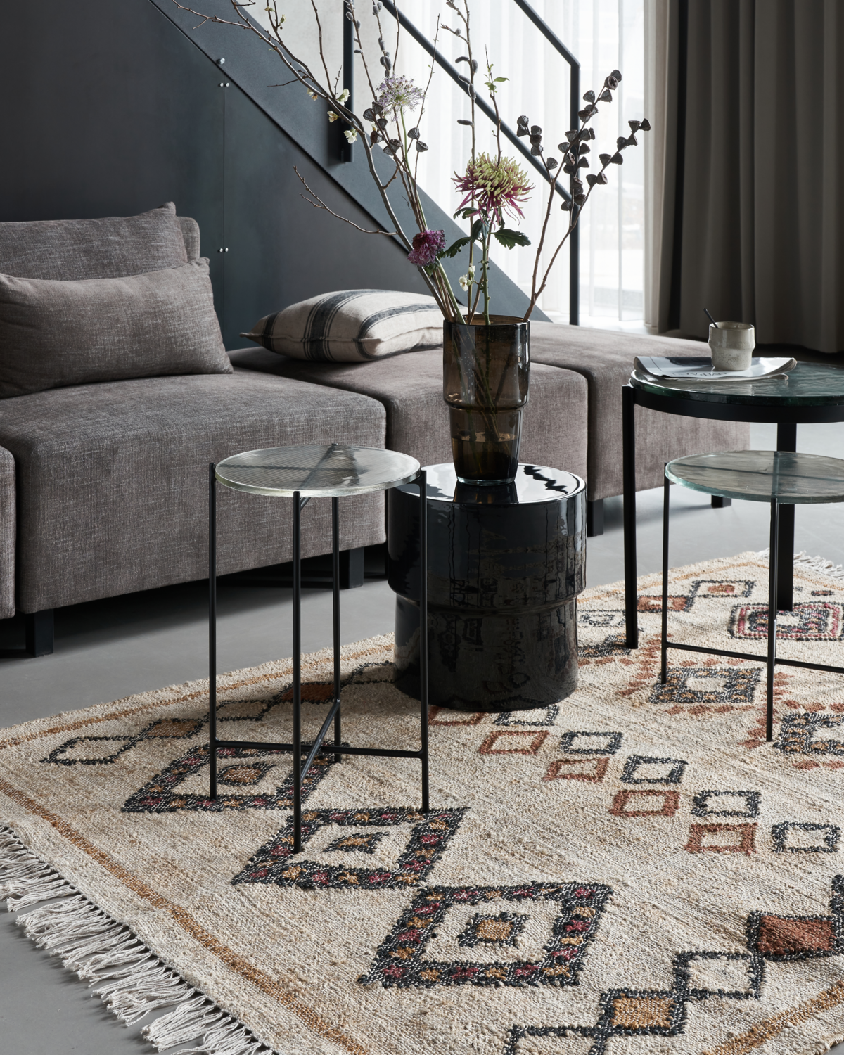 House Doctor Sidebord, Tamu, Sort 50cm