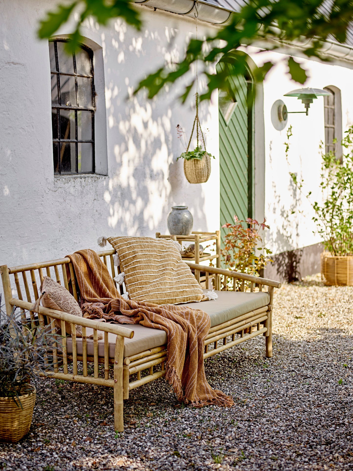 Bloomingville Sole Sofa – Bambus, Natur, Udendørs Sofa med Pude