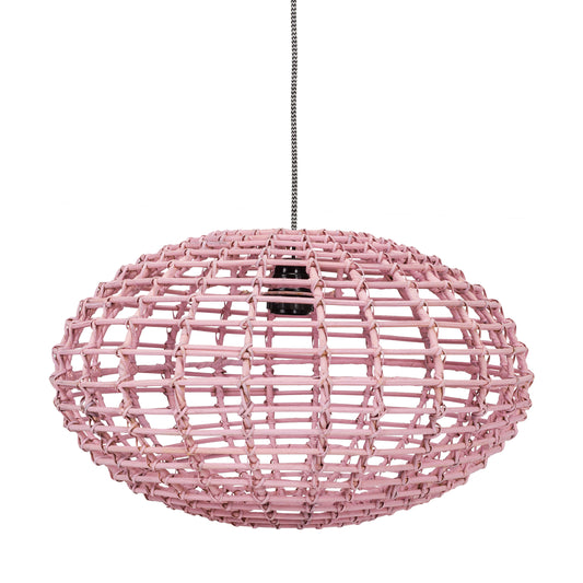 Græskar Pendellampe i Rattan – Rosa | KidsDepot