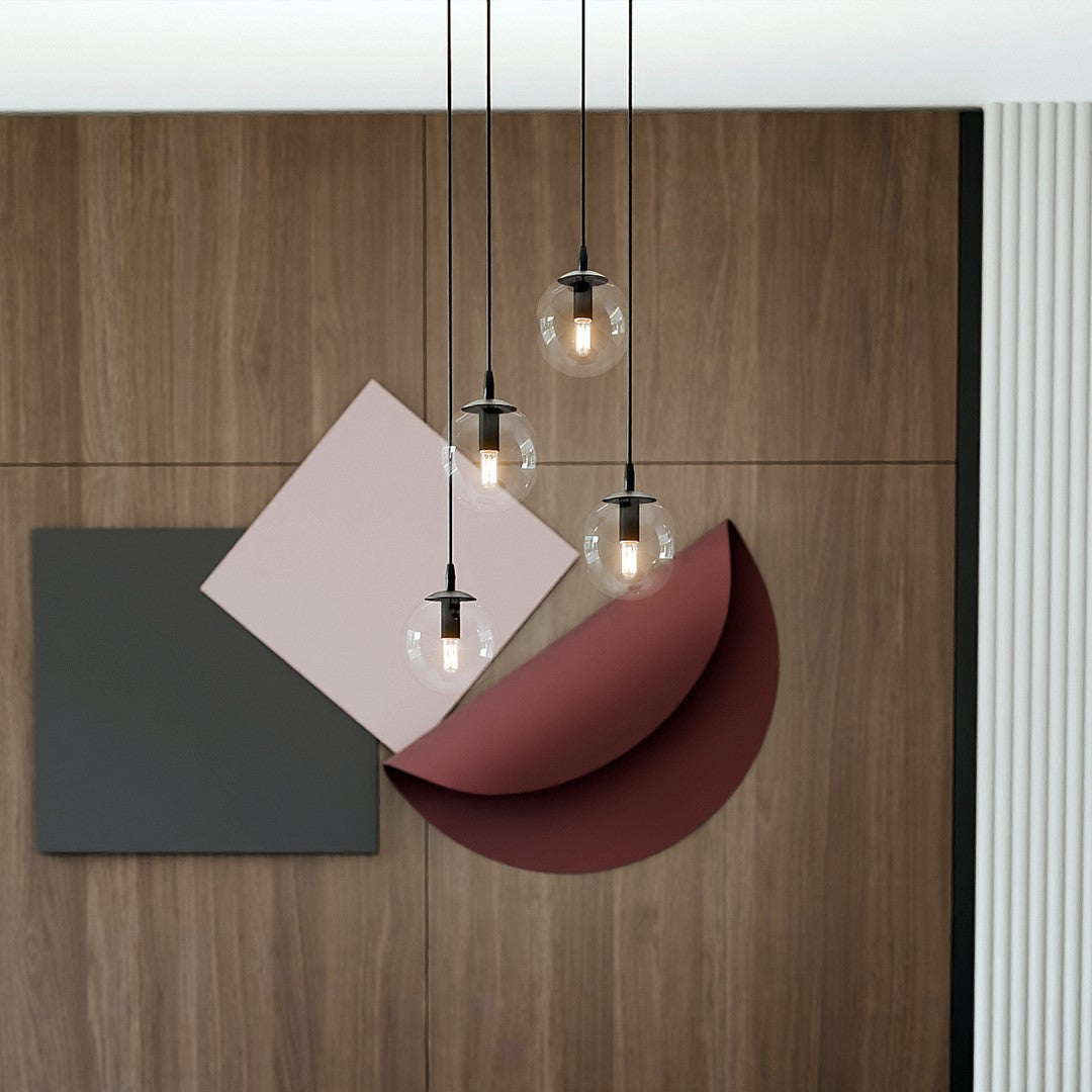 COSMO 4 PREMIUM Pendellampe – Sort & transparent Glas | Emibig