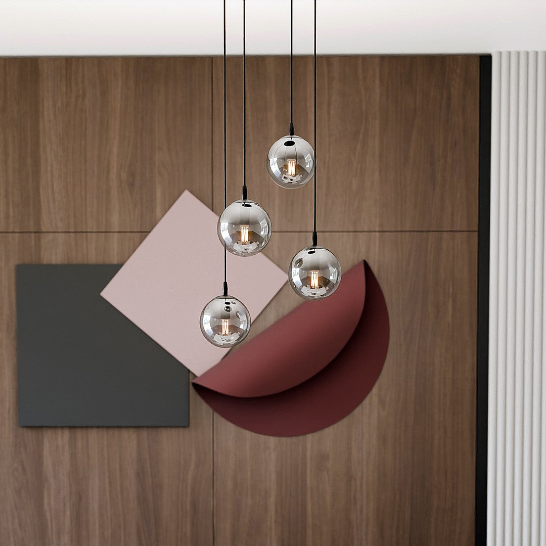 COSMO 4 PREMIUM Pendellampe – Sort & Grafitfarvet Glas | Emibig