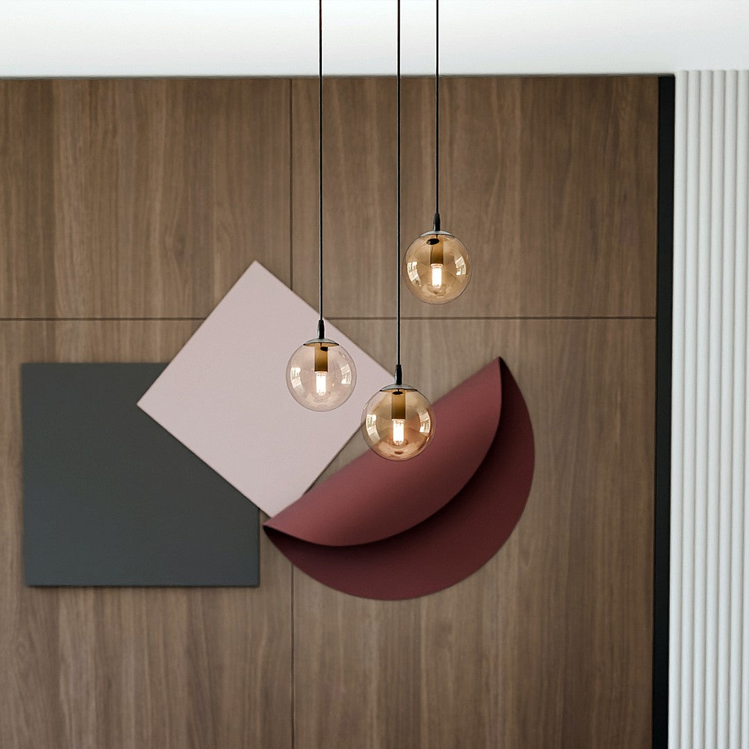 COSMO 3 PREMIUM Pendellampe – Sort & Ravfarvet Glas | Emibig