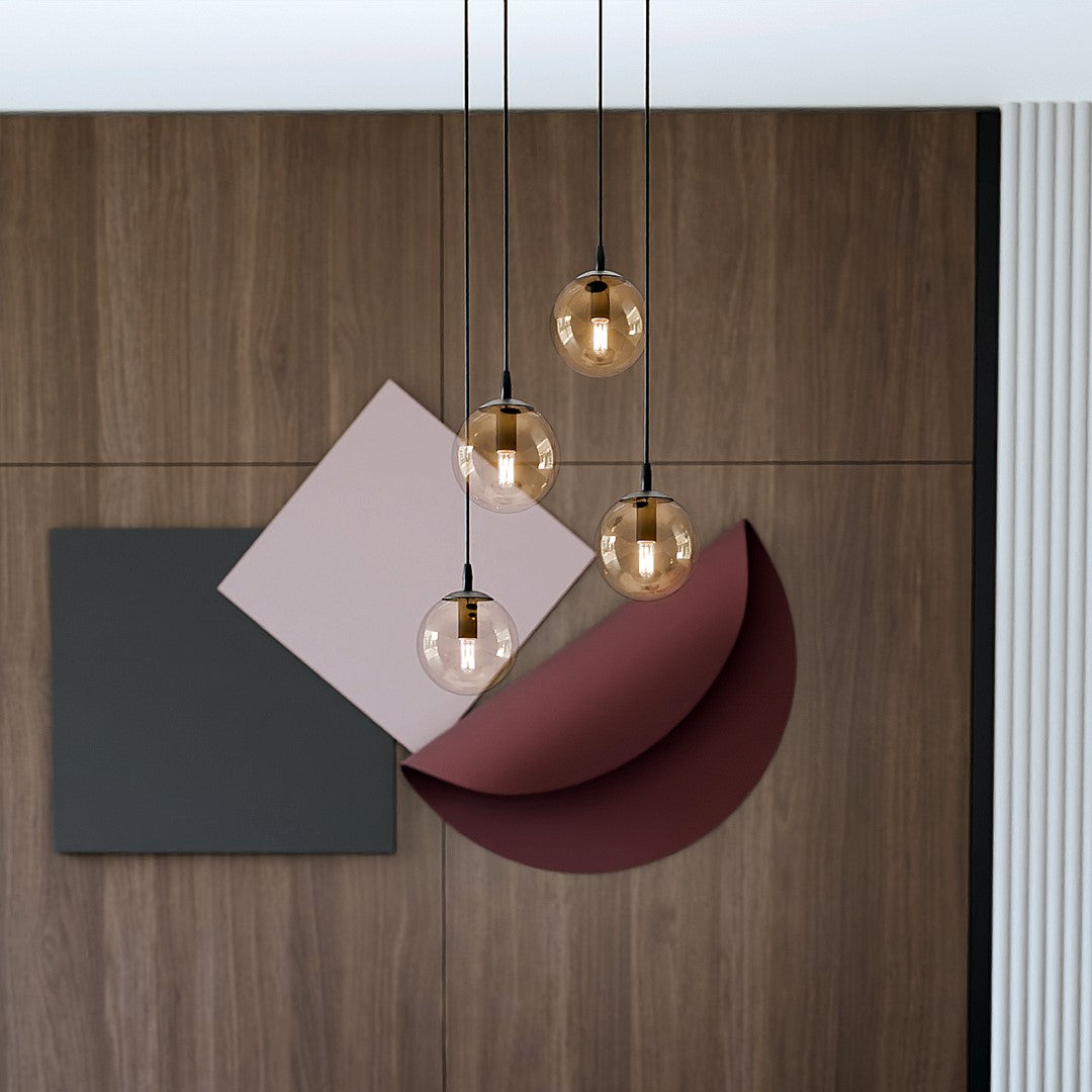 COSMO 4 Pendellampe – Sort & Ravfarvet Glas | Emibig