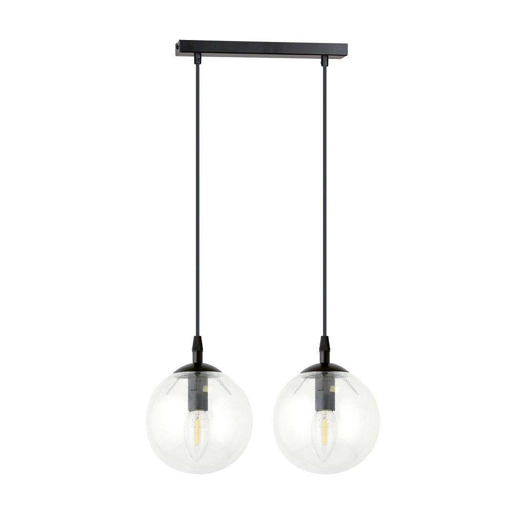 COSMO 2 Pendellampe – Sort & transparent Glas | Emibig