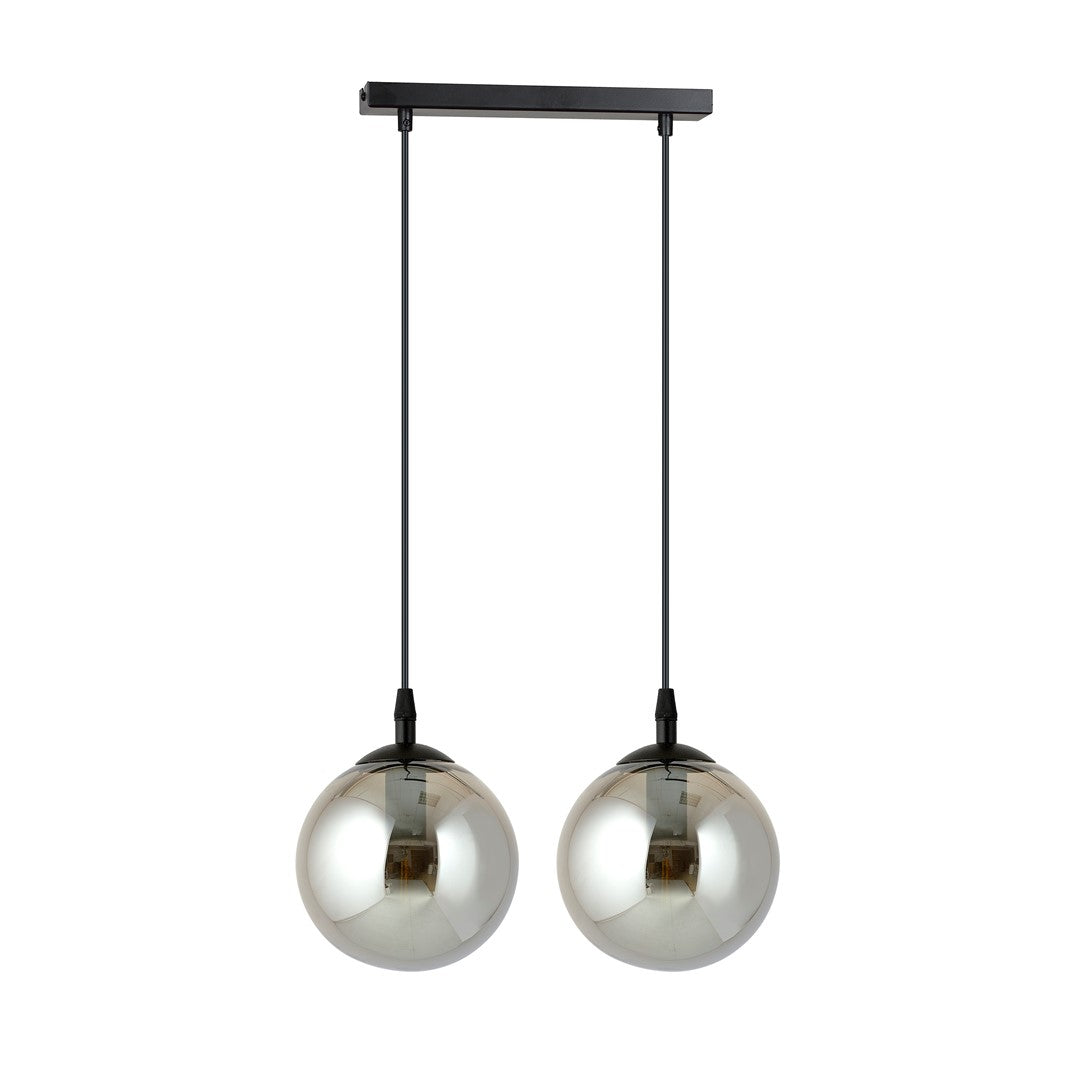 COSMO 2 Pendellampe – Sort & Grafitfarvet Glas | Emibig
