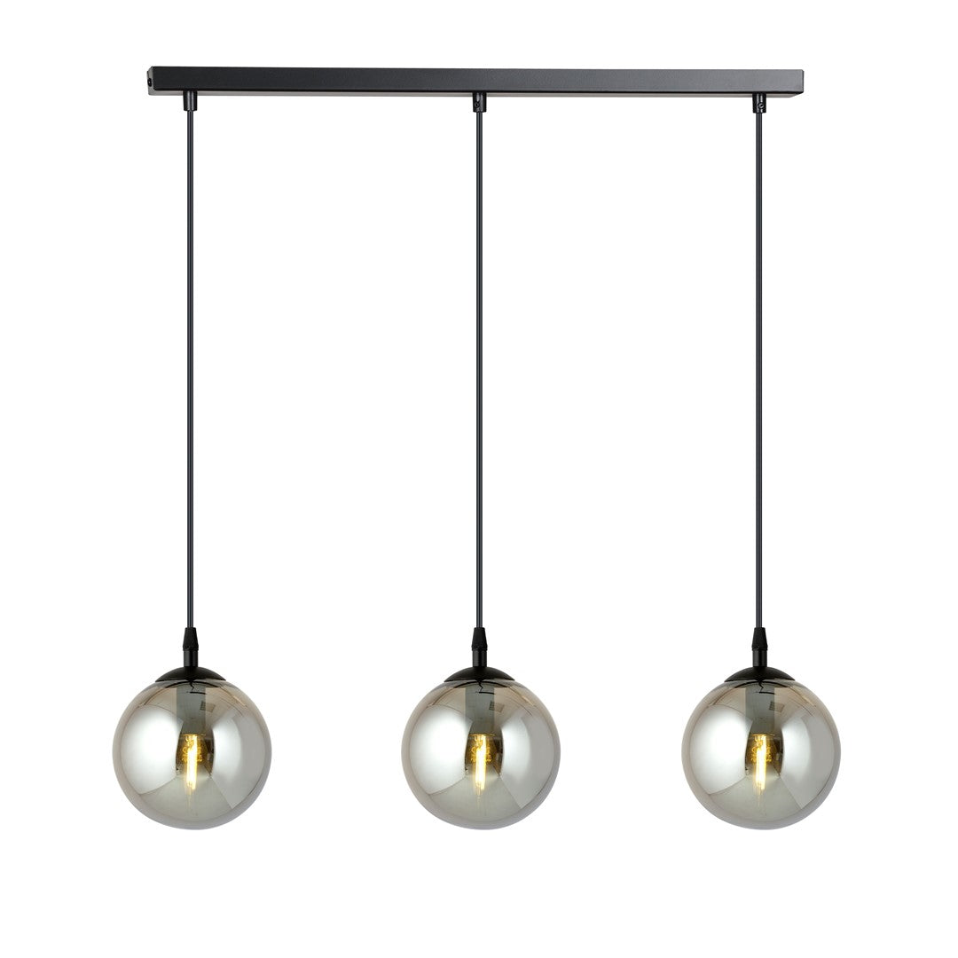 COSMO 3 Pendellampe – Sort & Grafitfarvet Glas | Emibig