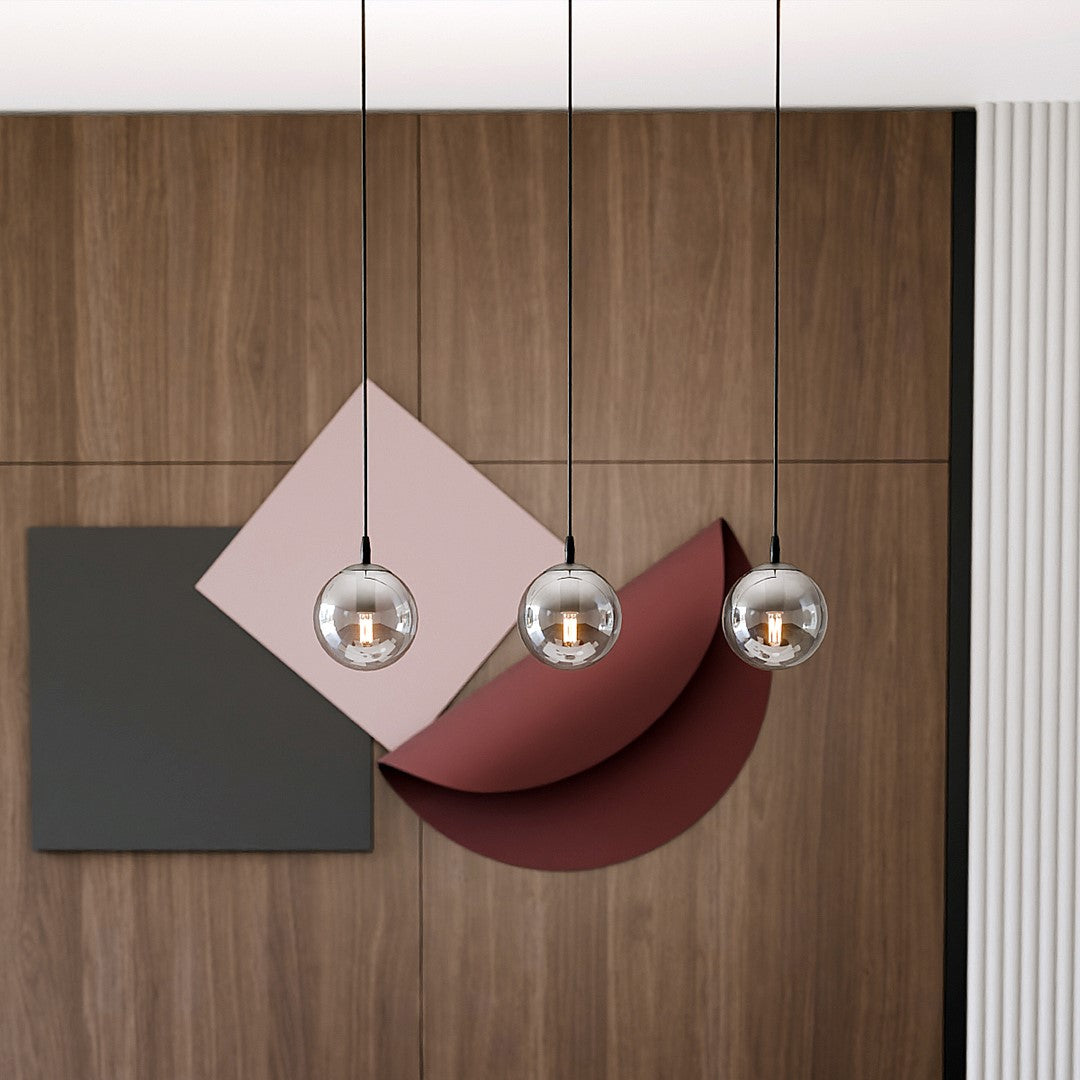COSMO 3 Pendellampe – Sort & Grafitfarvet Glas | Emibig