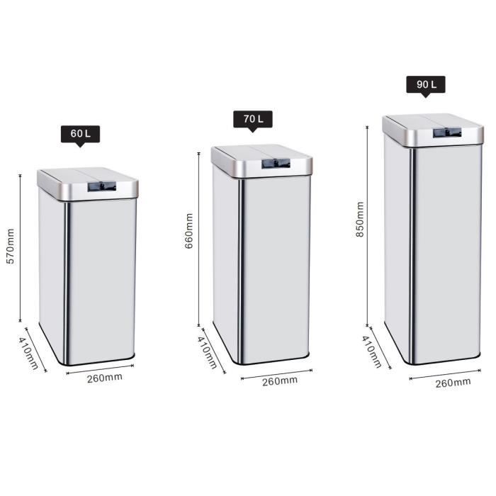 KITCHEN MOVE Automatisk affaldsspand SILVERLAKE - 60L - Rustfrit stål med remband