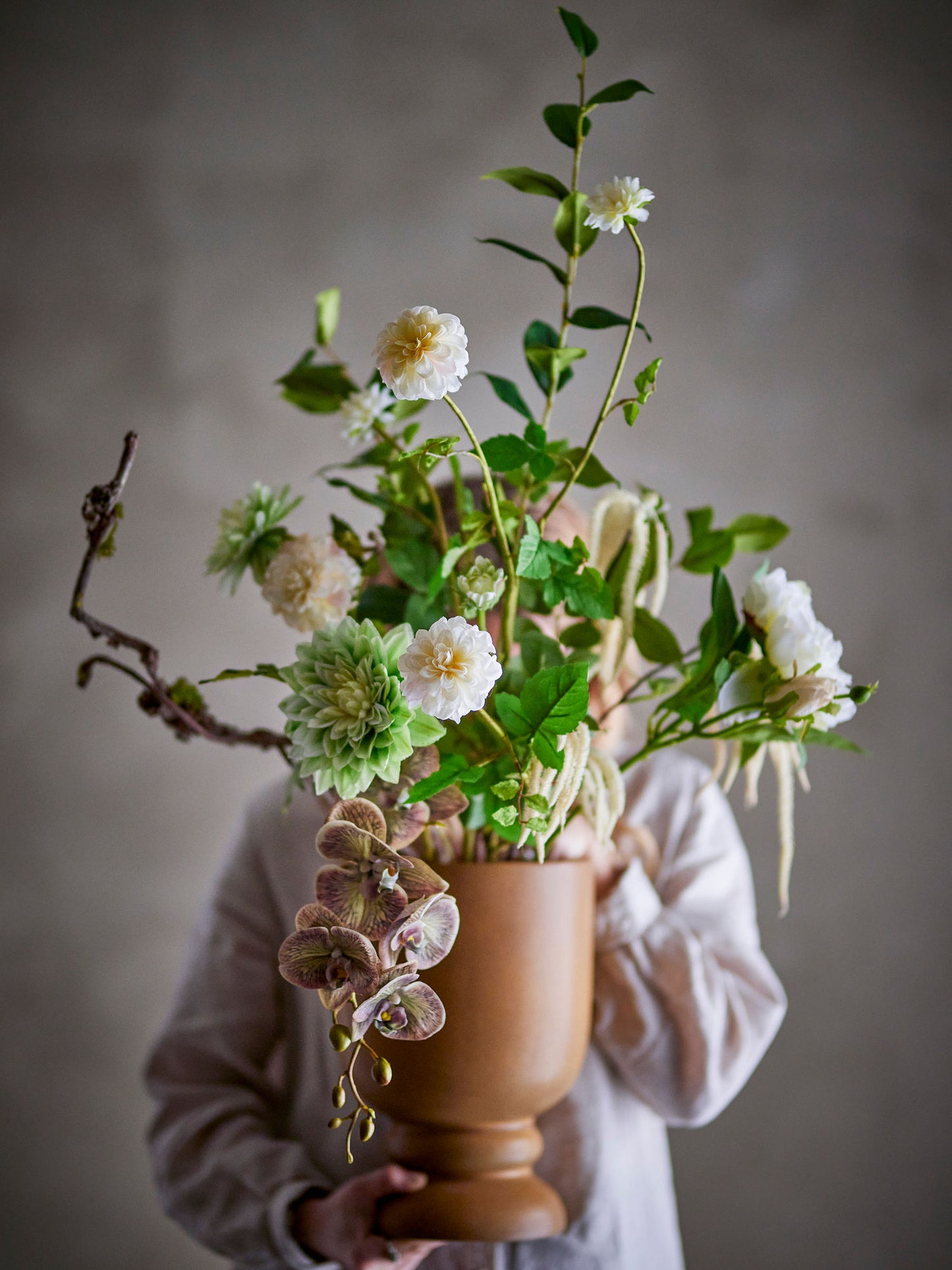 Rise buket 40xH109 cm i kunstige blomster – hvid dekorationsbuket fra Bloomingville