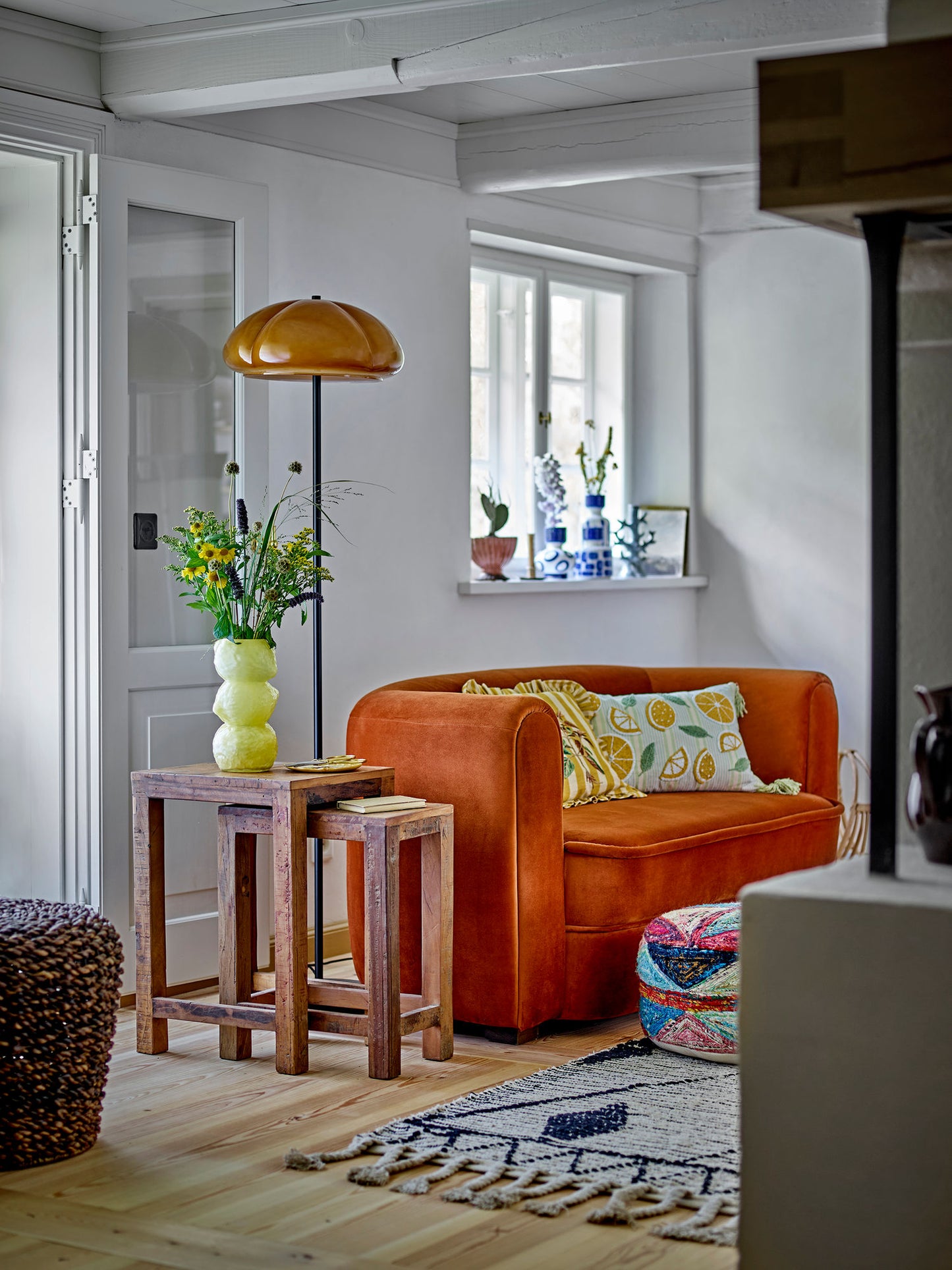 Malala 2 pers. Sofa- Orangebrun, Genanvendt Polyester