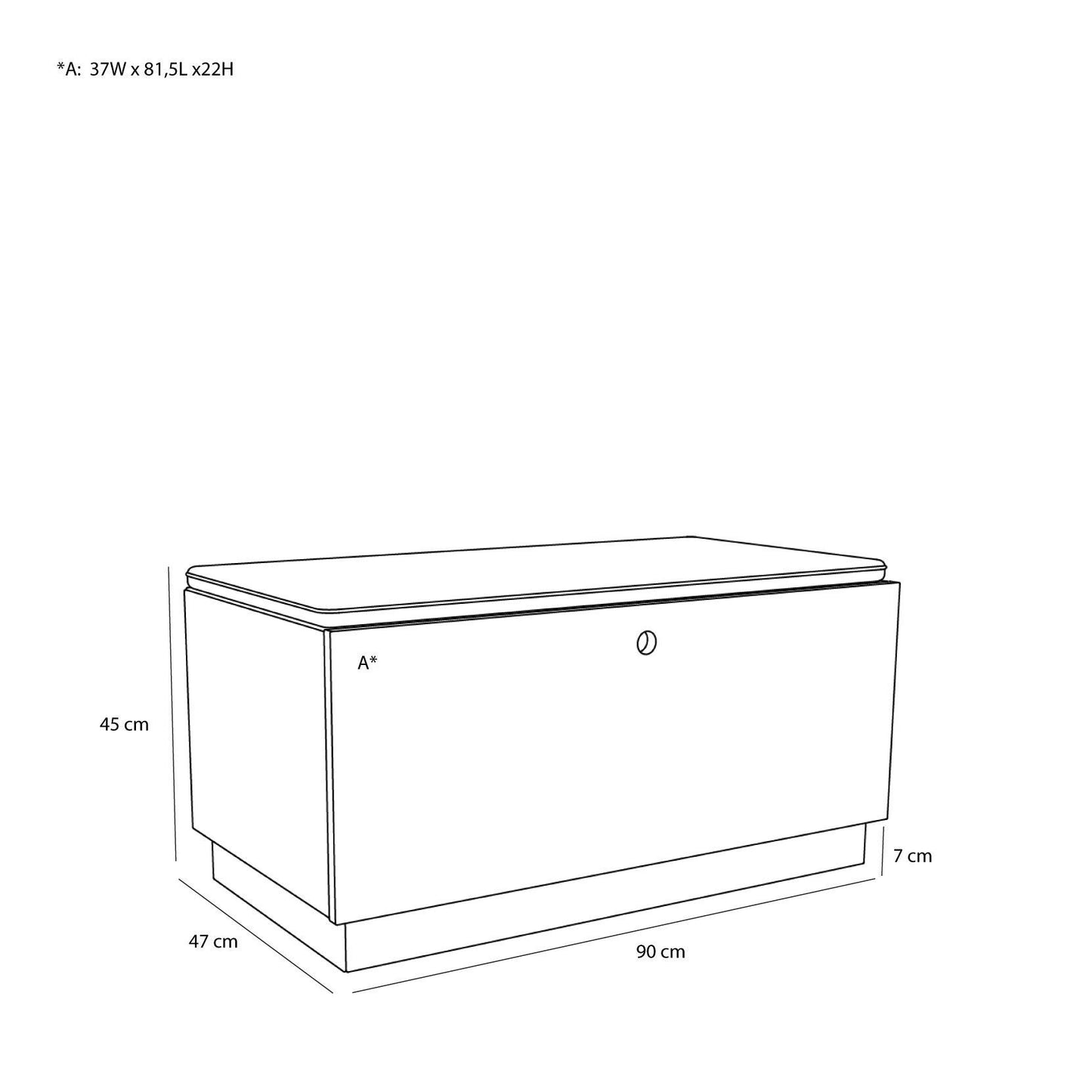 Hübsch Alcove Bænk i Egetræ og Lysegrå – FSC-certificeret Bænk med Opbevaring (90 x 47 x H45 cm)