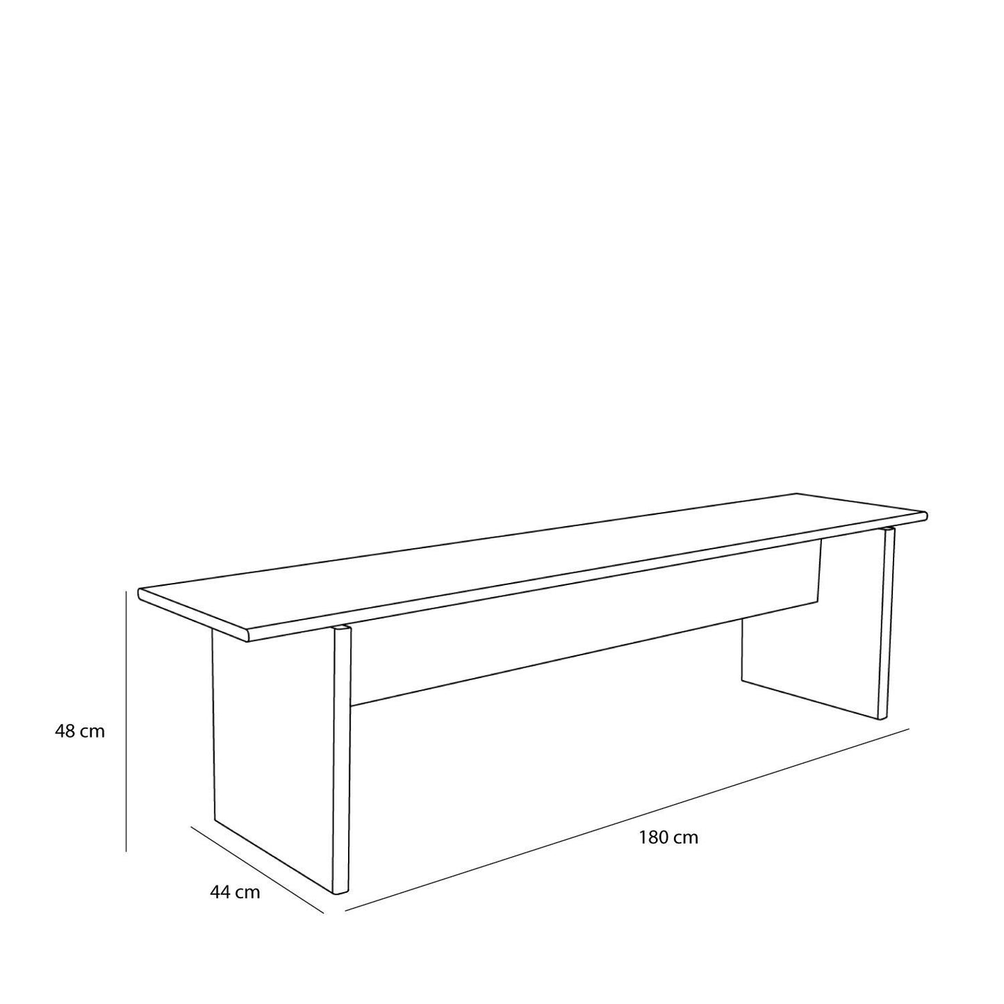 Hübsch Spisebænk i egetræ 180x44xH48 cm – FSC-certificeret træbænk i natur