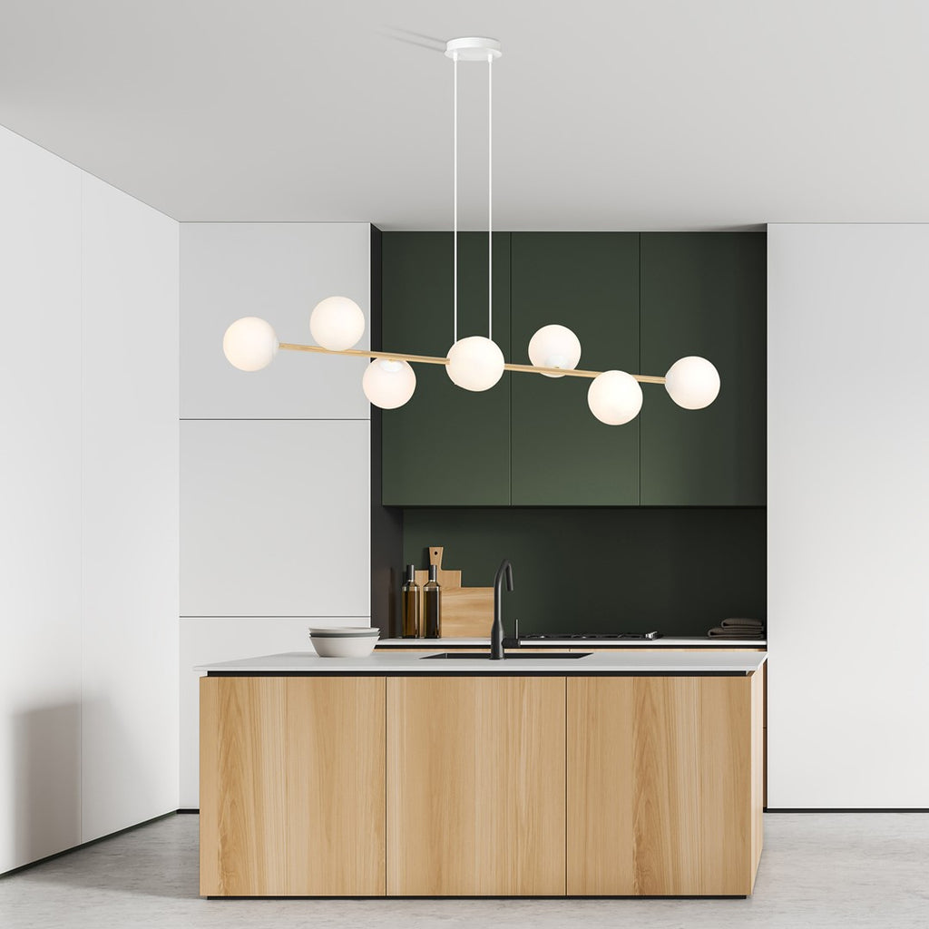 GRAVITY 8 Pendellampe - Hvid/Guld | Emibig