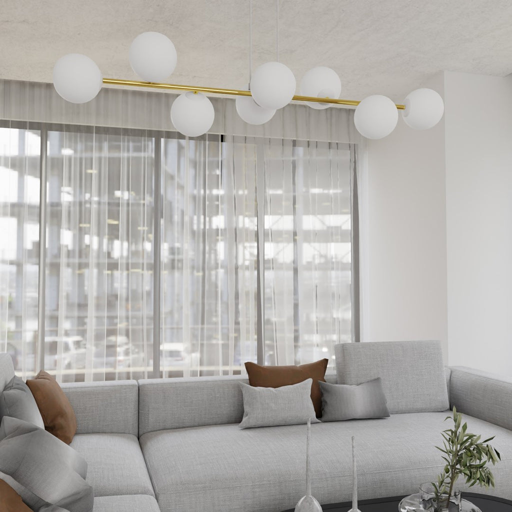 GRAVITY 8 Pendellampe - Hvid/Guld | Emibig