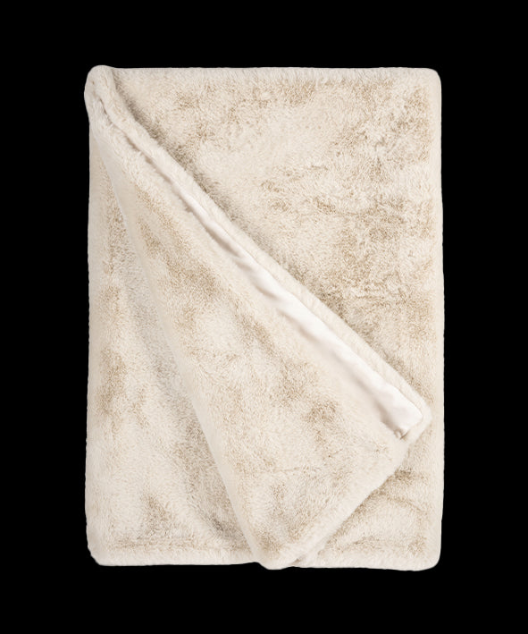 Winterhome - Faux Fur Plaid - Guanaco Butter 140x200 cm