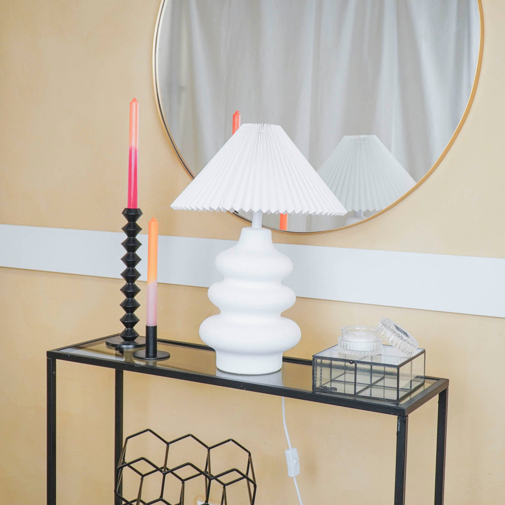 Housevitamin Flow Bordlampe - Keramik - Hvid - E27 - 20x20x27cm