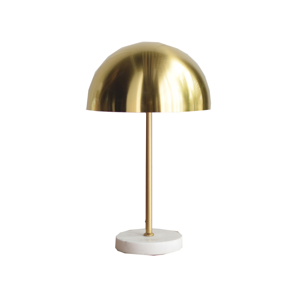 Housevitamin Mushroom Bordlampe - Metal/Marmor/Guld